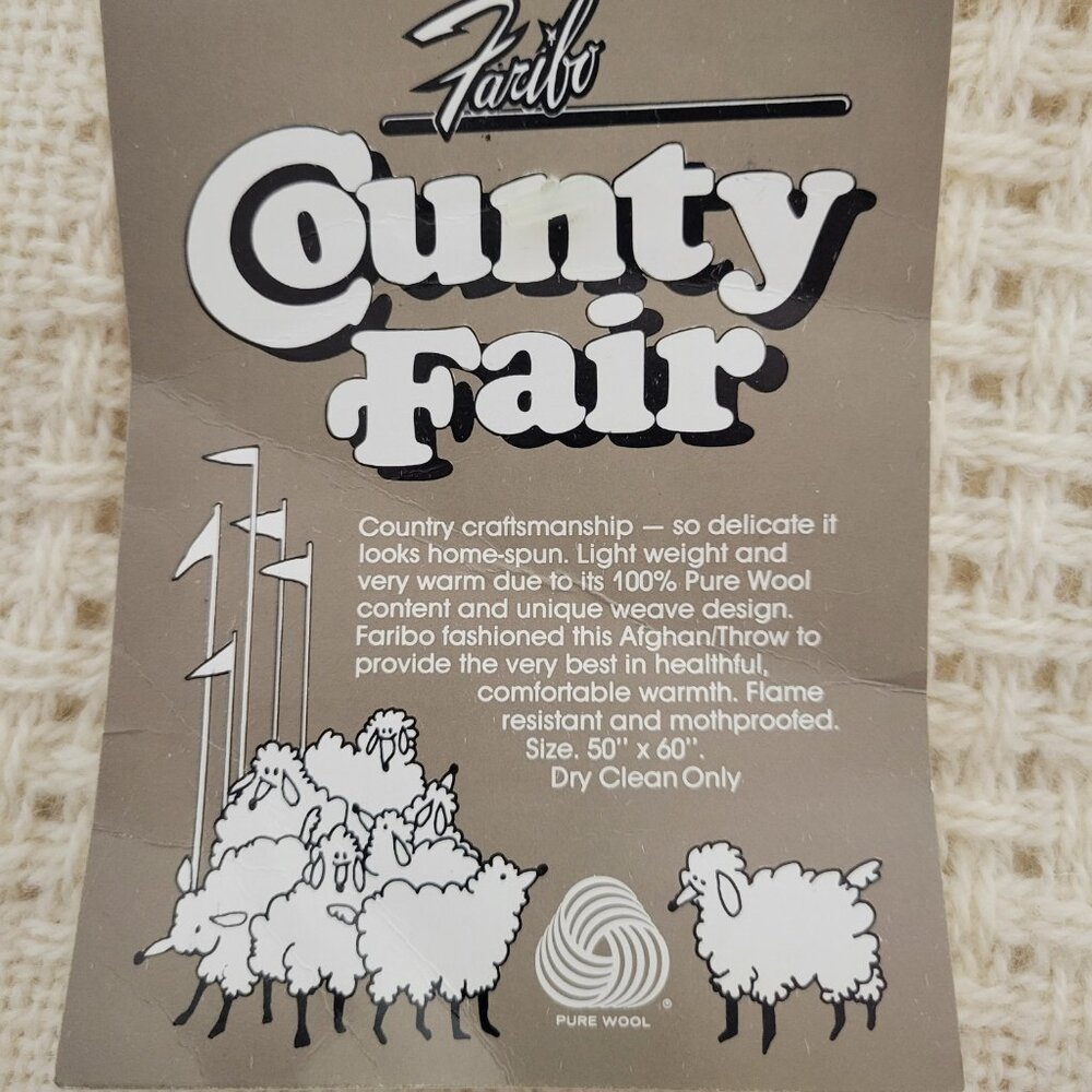 Vintage Faribo County Fair All Pure Wool Fringed Robe/ Throw NWT - Picture 2 of 9